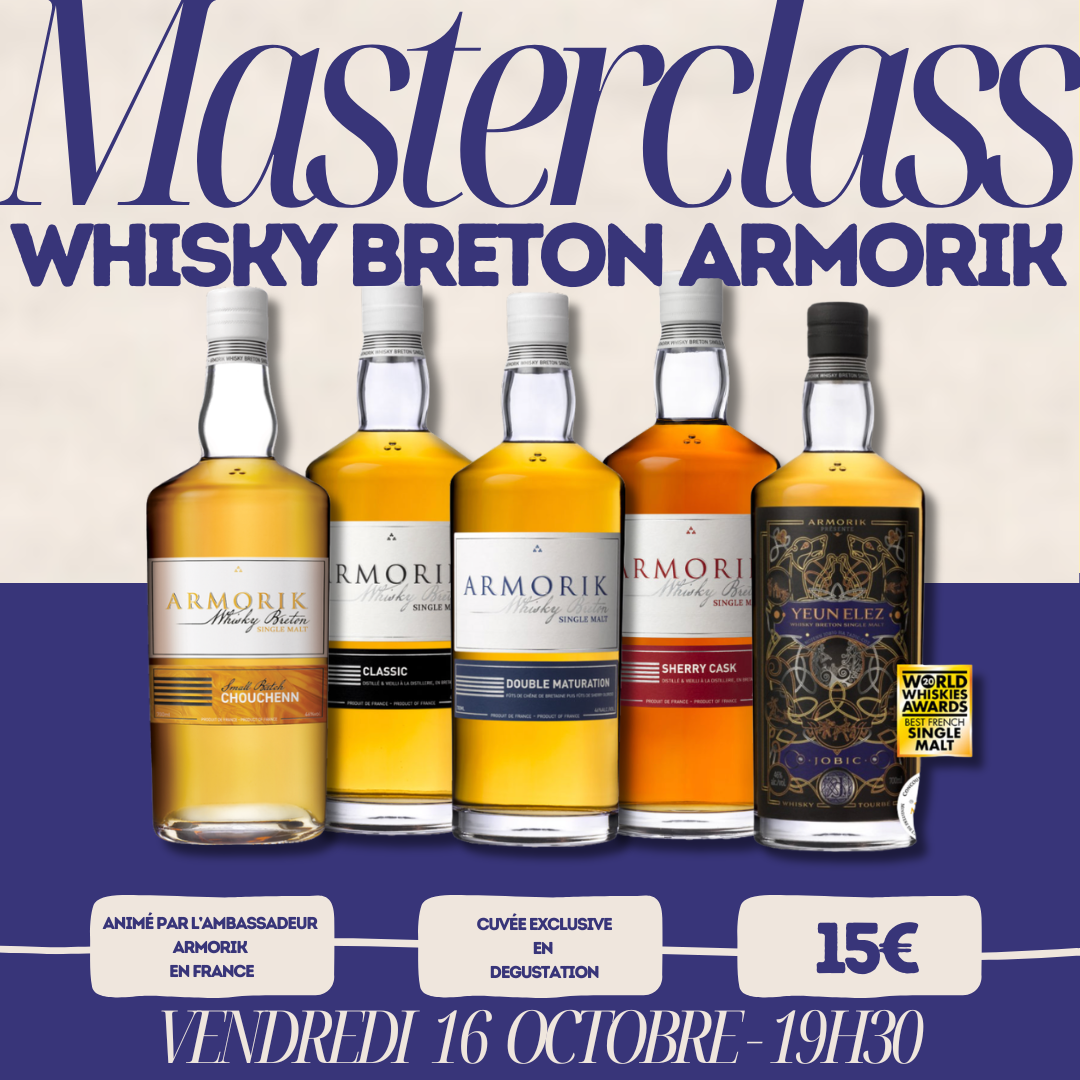 MASTERCLASS WHISKY ARMORIK – 16 OCTOBRE2026 – PLACES